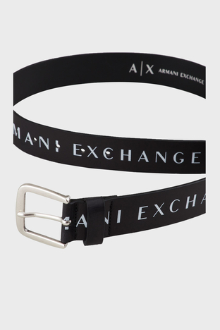 Armani Exchange - Armani Exchange % 100 Hakiki Deri Bayan Kemer 951185 CC529 07321 SİYAH-BEYAZ (1)
