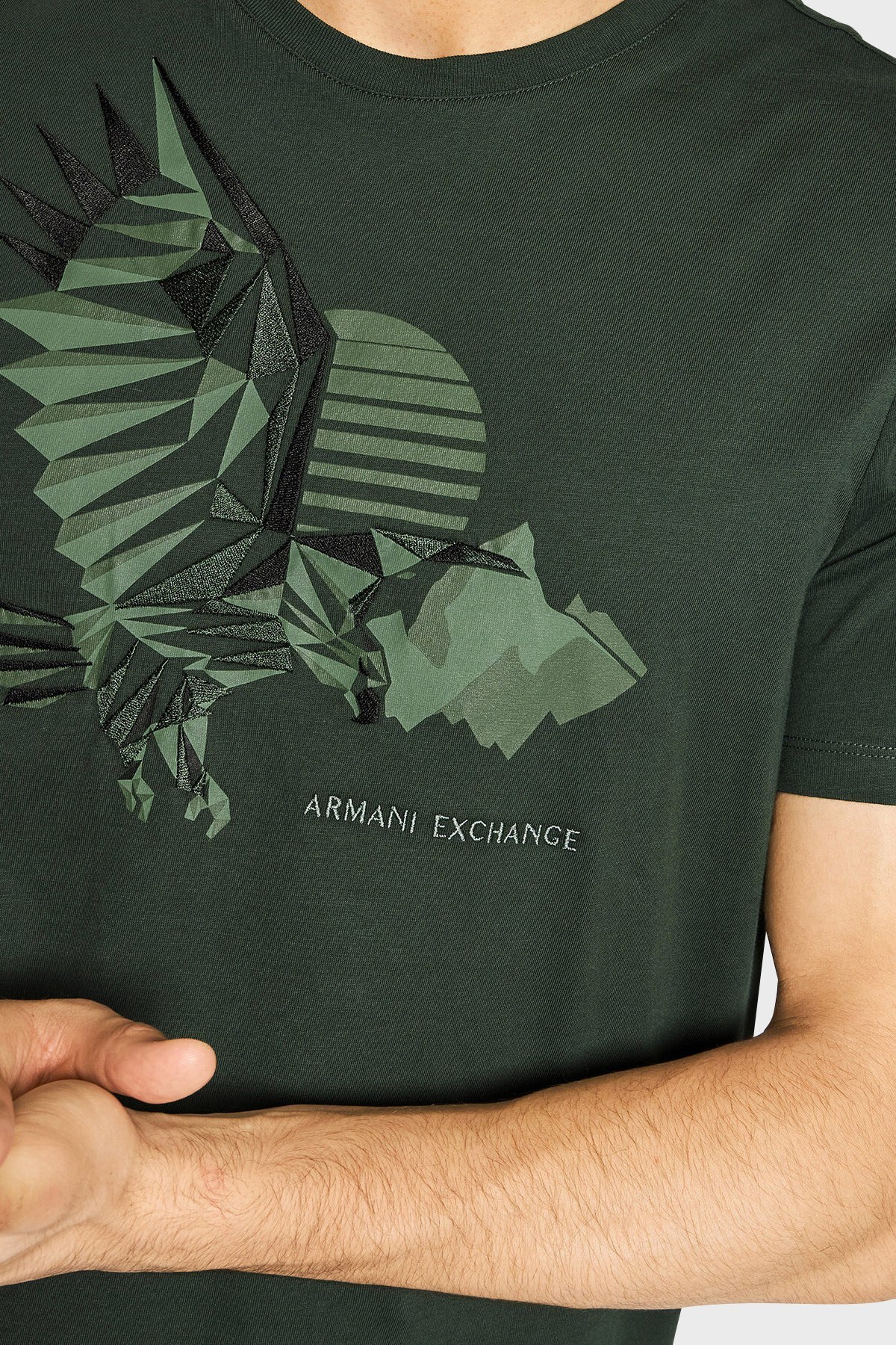 Armani Exchange % 100 Organik Pamuk Regular Fit Erkek T Shirt 6KZTBD ZJ5TZ 1863 HAKİ