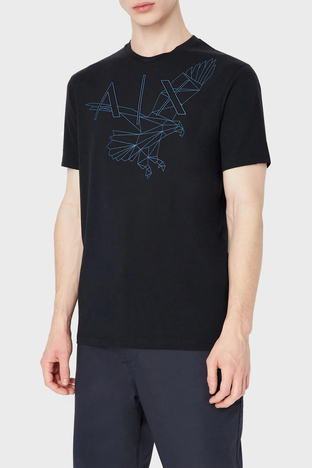 Armani Exchange - Armani Exchange % 100 Pamuk Regular Fit Bisiklet Yaka Erkek T Shirt 3RZTBF ZJ9TZ 1510 LACİVERT