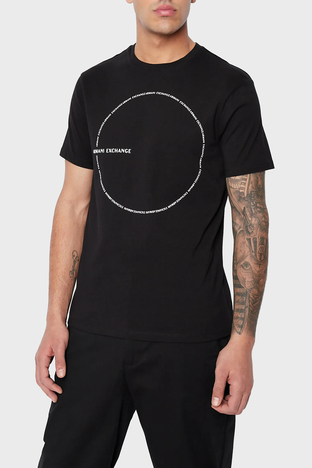Armani Exchange - Armani Exchange % 100 Pamuk Regular Fit Bisiklet Yaka Erkek T Shirt 6LZTAC ZJGCZ 1200 SİYAH