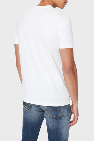 Armani Exchange - Armani Exchange % 100 Pamuk Regular Fit Bisiklet Yaka Erkek T Shirt 6LZTJS ZJ8EZ 51AD BEYAZ (1)