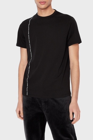 Armani Exchange - Armani Exchange % 100 Pamuk Regular Fit Bisiklet Yaka Erkek T Shirt 6LZTKC ZJ9AZ 1200 SİYAH