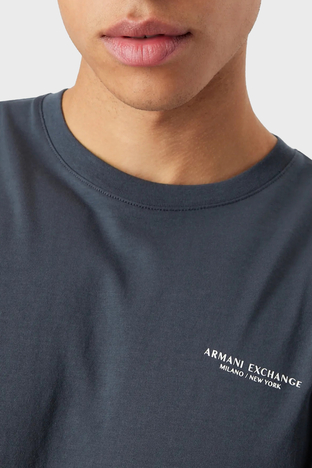 Armani Exchange - Armani Exchange % 100 Pamuk Regular Fit Bisiklet Yaka Erkek T Shirt 8NZT91 Z8H4Z 1536 LACİVERT (1)