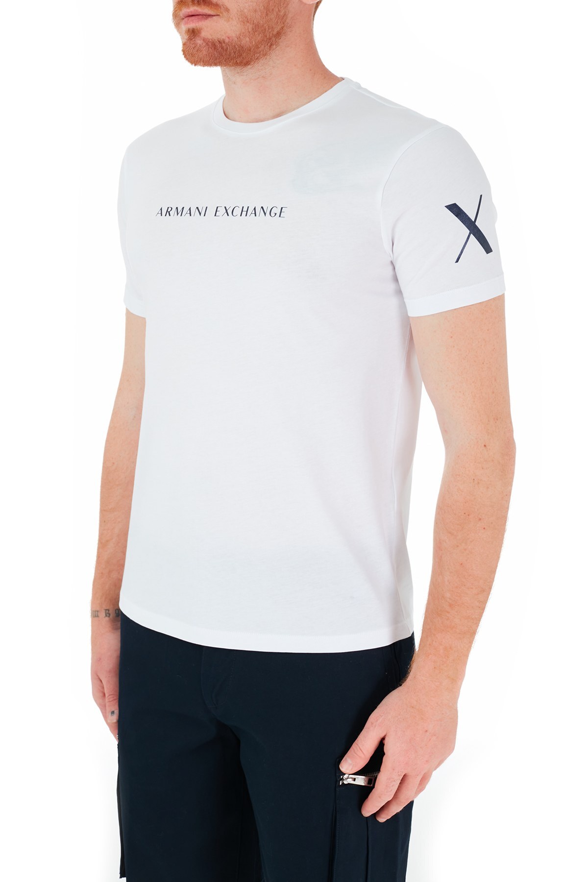 Armani Exchange Erkek T Shirt 3KZTGQ ZJH4Z 1100 BEYAZ