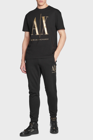 Armani Exchange - Armani Exchange % 100 Pamuk Regular Fit Jogger Spor Erkek Pantolon 8NZPPQ ZJ1ZZ 1200 SİYAH (1)