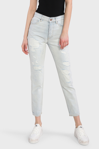 Armani Exchange % 100 Pamuk Yüksek Bel Slim Fit J51 Jeans Bayan Kot Pantolon 3RYJ51 Y1MVZ 1500 LACİVERT