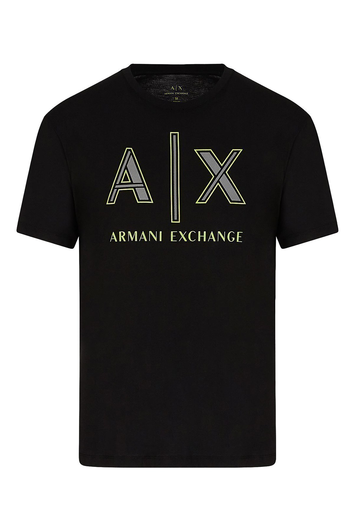 Armani Exchange % 100 Pamuklu Bisiklet Yaka Erkek T Shirt 3KZTAF ZJ4JZ 1200 SİYAH