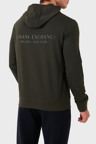 Armani Exchange - Armani Exchange % 100 Pamuklu Kapüşonlu Erkek Sweat 8NZM94 ZJKRZ 1832 HAKİ (1)