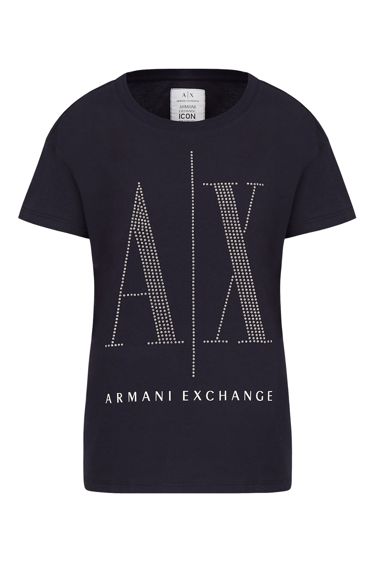 Armani Exchange % 100 Pamuklu Loose Fit Bayan T Shirt 8NYTDX YJG3Z 8510 LACİVERT