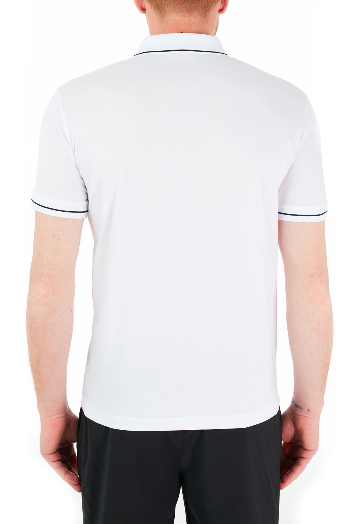 Armani Exchange % 100 Pamuklu Regular Fit T Shirt Erkek Polo 3KZFLA ZJ9AZ 1100 BEYAZ