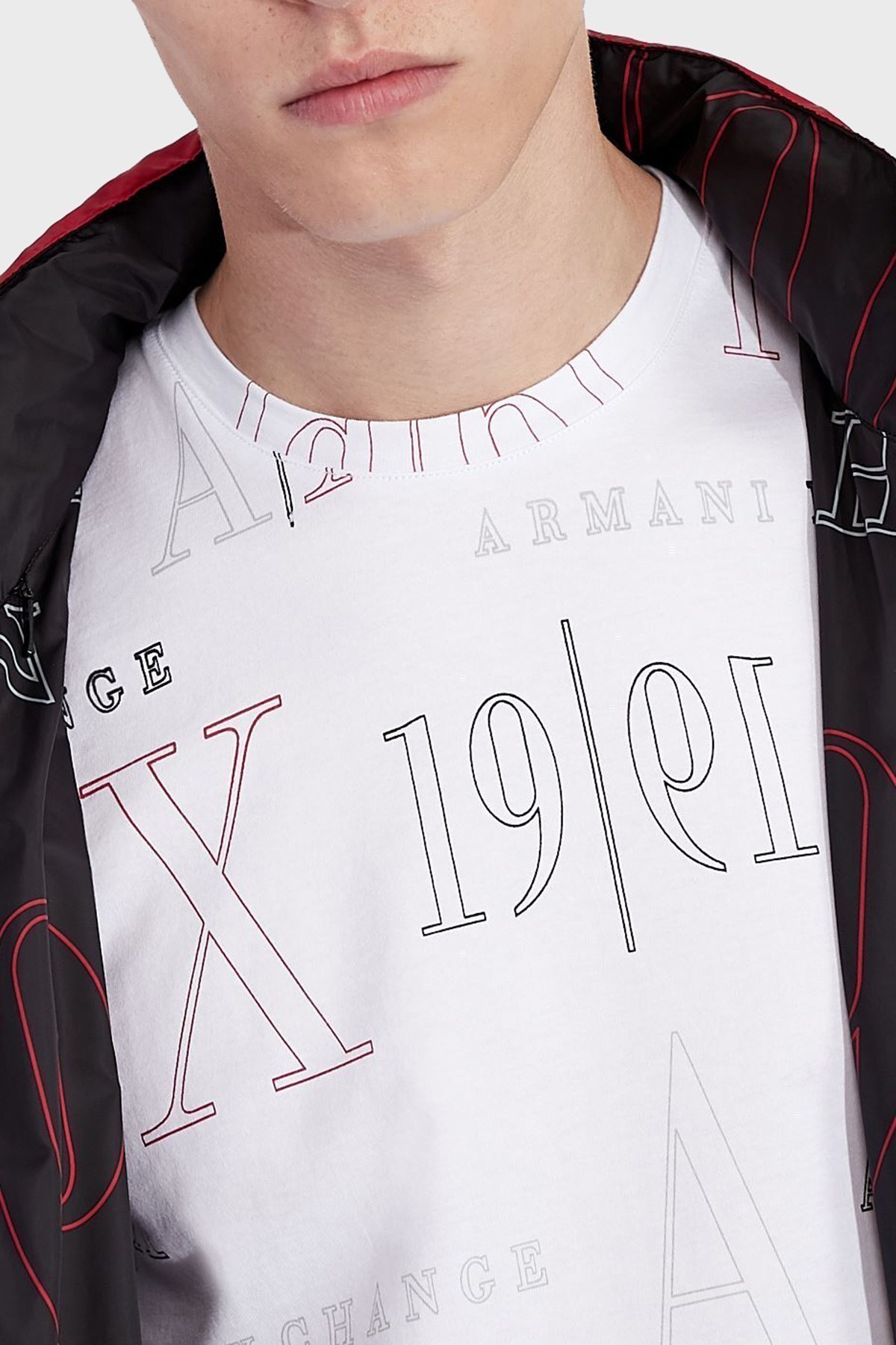 Armani Exchange Baskılı % 100 Pamuk Bisiklet Yaka Regular Fit Erkek T Shirt 6KZTFW ZJ1DZ 2190 BEYAZ