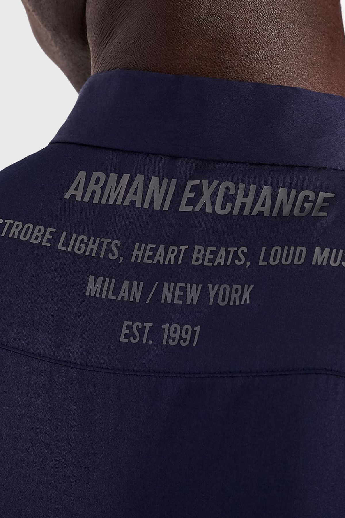 Armani Exchange Baskılı Pamuklu Erkek Gömlek 6KZC15 ZNZRZ 1505 LACİVERT