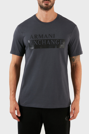 Armani Exchange - Armani Exchange Baskılı Regular Fit Bisiklet Yaka % 100 Pamuk Erkek T Shirt 6LZTBE ZJGCZ 1978 ANTRASİT
