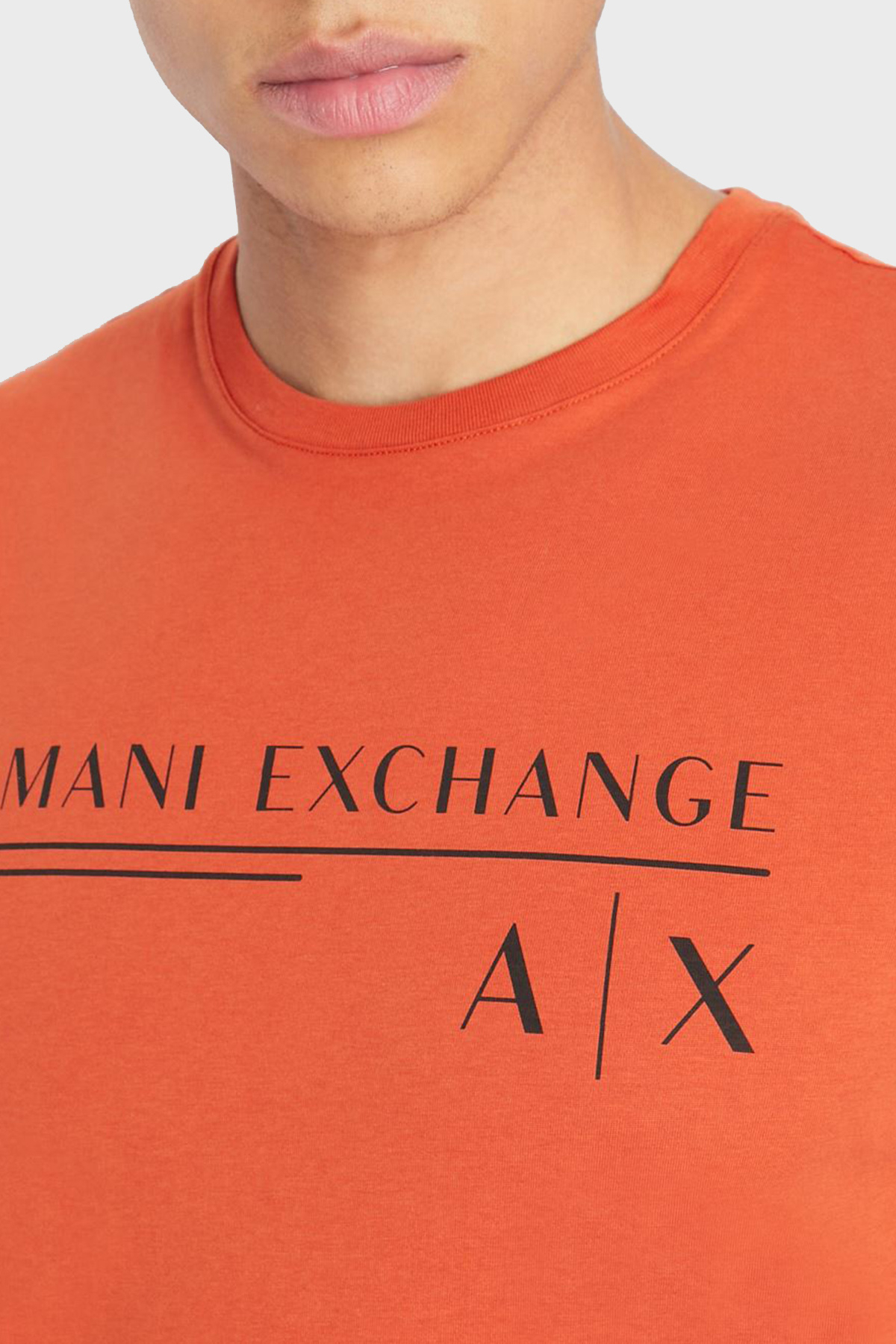 Armani Exchange Baskılı Regular Fit Bisiklet Yaka % 100 Pamuk Erkek T Shirt 6LZTCE ZJ6NZ 1498 KİREMİT