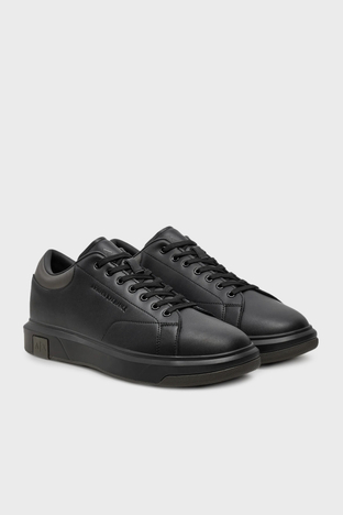 Armani Exchange - Armani Exchange Deri Sneaker Erkek Ayakkabı XUX123 XV534 U181 SİYAH (1)