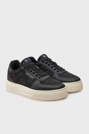 Armani Exchange - Armani Exchange Deri Sneaker Erkek Ayakkabı XUX196 XV905 00002 SİYAH (1)