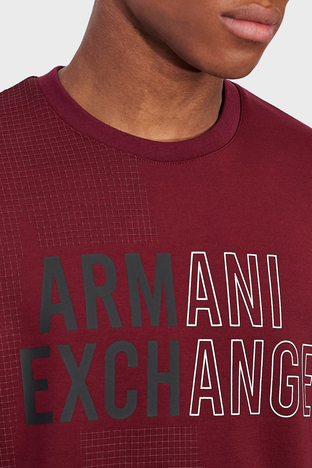 Armani Exchange - Armani Exchange Logolu Bisiklet Yaka Erkek Sweat 6KZMFA ZJY1Z 6452 BORDO (1)