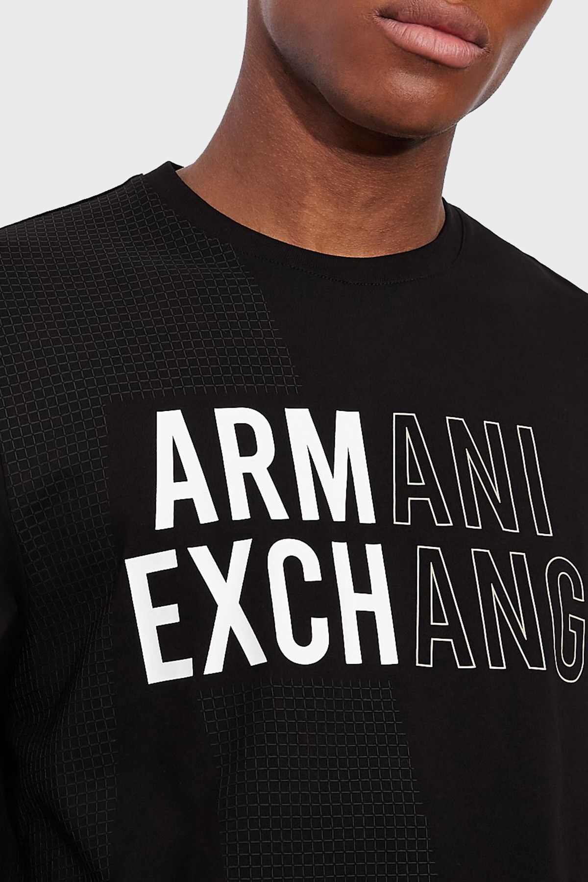 Armani Exchange % 100 Pamuk Bisiklet Yaka Regular Fit Erkek T Shirt 6KZTFC ZJH4Z 1200 SİYAH