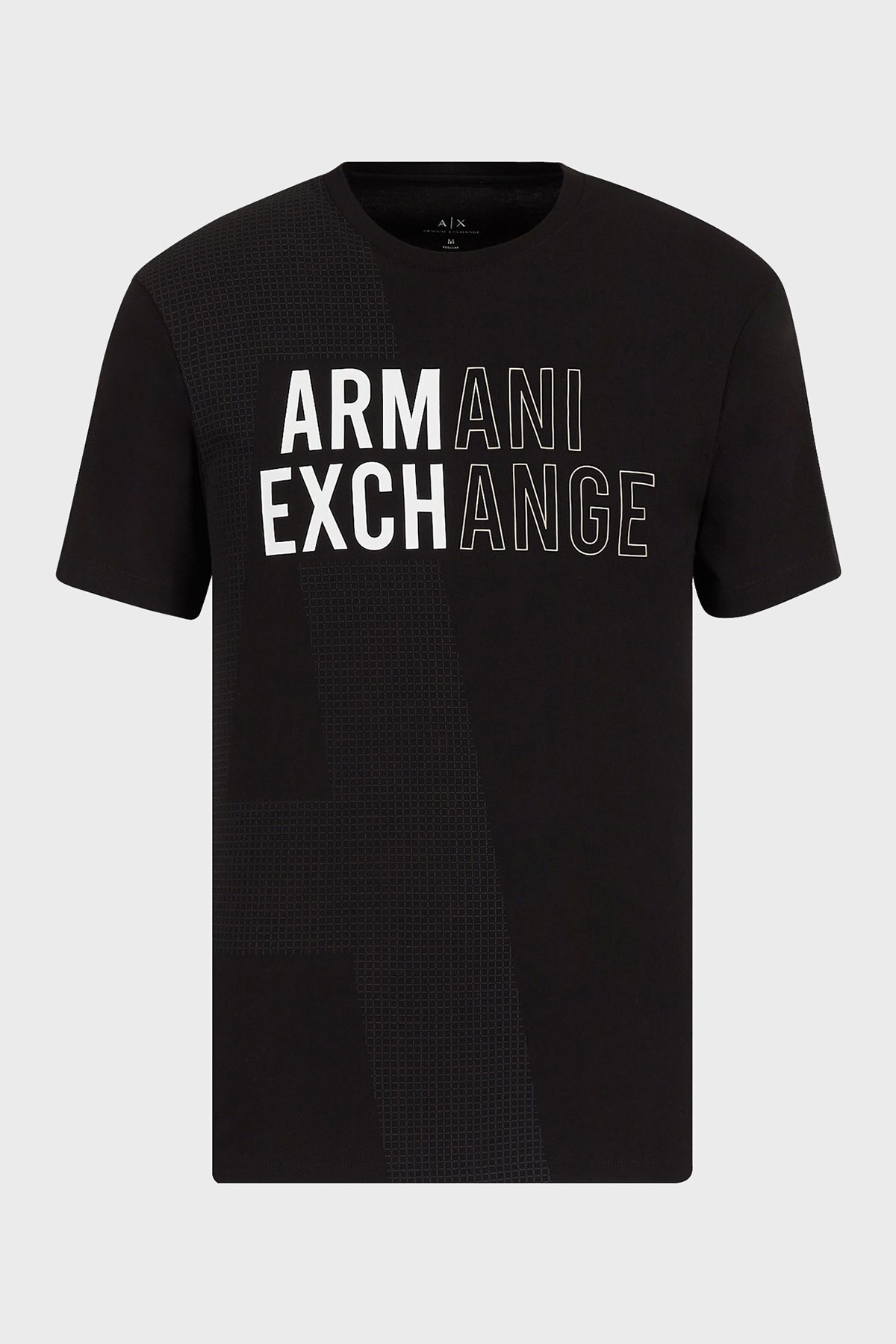 Armani Exchange % 100 Pamuk Bisiklet Yaka Regular Fit Erkek T Shirt 6KZTFC ZJH4Z 1200 SİYAH