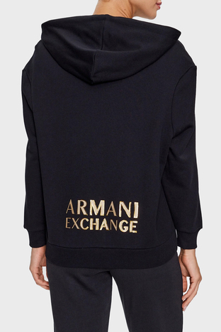 Armani Exchange - Armani Exchange Fermuarlı Kapüşonlu Pamuklu Regular Fit Bayan Sweat 6RYM10 YJDBZ 1200 SİYAH (1)
