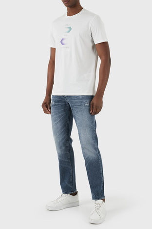 Armani Exchange - Armani Exchange J13 Yırtık Detaylı Slim Fit Jeans Erkek Kot Pantolon 3DZJ13 Z1Y9Z 1500 MAVİ