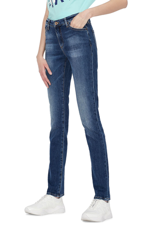 Armani Exchange - Armani Exchange Pamuklu Slim Fit J45 Jeans Bayan Kot Pantolon 3KYJ45 Y1CFZ 1500 LACİVERT (1)