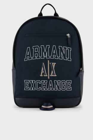 Armani Exchange - Armani Exchange Logo Baskılı Çift Kulplu Erkek Sırt Çantası 952578 3F874 05139 LACİVERT