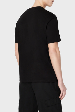 Armani Exchange - Armani Exchange Logolu % 100 Pamuk Bisiklet Yaka Regular Fit Erkek T Shirt 3RZTLG ZJ8EZ 1200 SİYAH (1)