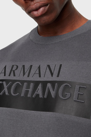 Armani Exchange - Armani Exchange Logolu Bisiklet Yaka Pamuklu Triko Erkek Kazak 6LZM2D ZMX8Z 1978 ANTRASİT (1)