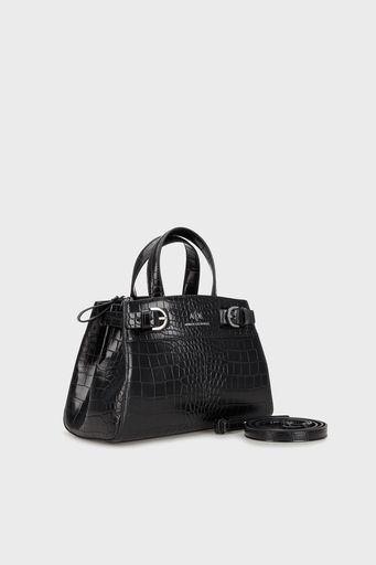 Armani Exchange Logolu Çıkarılabilir Omuz Askılı Krokodil Tote Bayan Çanta 949136 4R752 00020 SİYAH