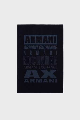 Armani Exchange Logolu Pamuklu 105*150 cm Erkek Plaj Havlusu 953046 4R602 62636 LACİVERT