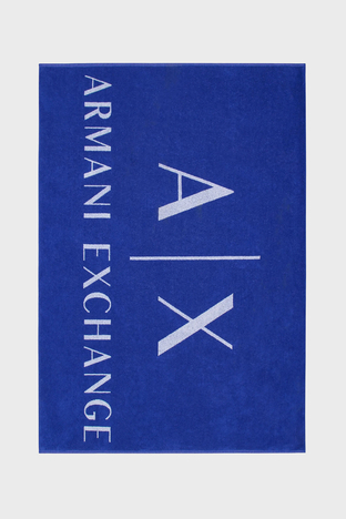 Armani Exchange - Armani Exchange Logolu Pamuklu Erkek Plaj Havlusu 953046 3R601 00135 MAVİ