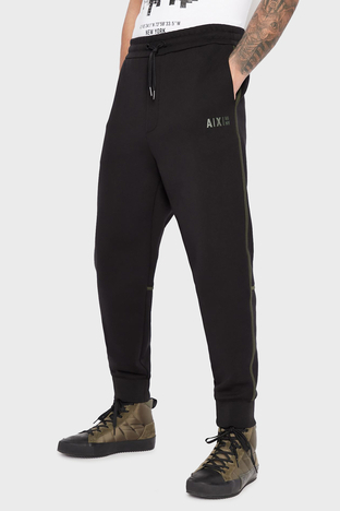 Armani Exchange - Armani Exchange Logolu Regular Fit Elastik Bel Bantlı Cepli Pamuklu Jogger Erkek Pantolon 6LZPFD ZJ5NZ 1200 SİYAH (1)