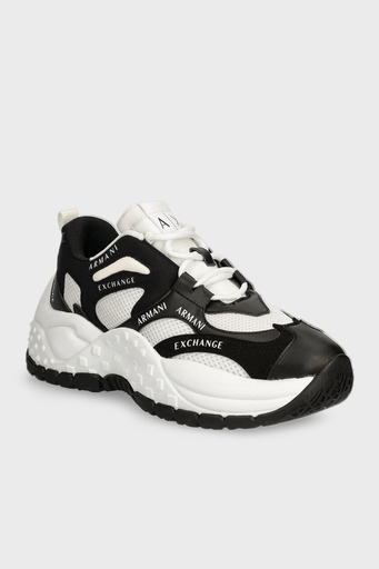 Armani Exchange Logolu Sneaker Bayan Ayakkabı XDX120 XV708 K488 BEYAZ-SİYAH