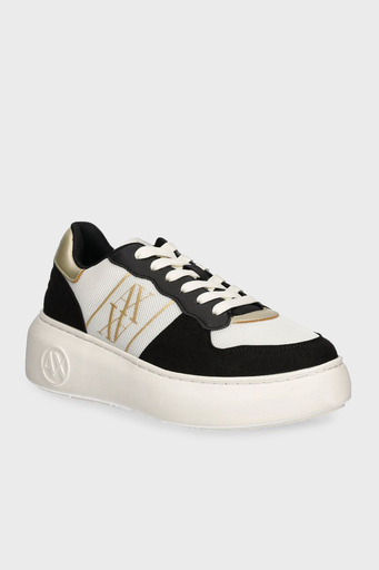 Armani Exchange Logolu Sneaker Bayan Ayakkabı XDX167 XV893 N814 SİYAH-BEYAZ