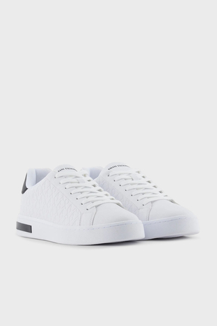 Armani Exchange - Armani Exchange Logolu Sneaker Erkek Ayakkabı XM000140 AF11916 M0028 BEYAZ-SİYAH (1)