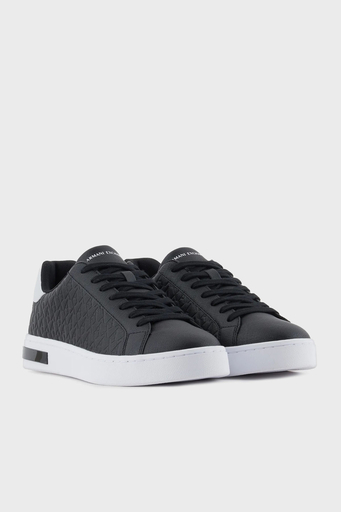 Armani Exchange Logolu Sneaker Erkek Ayakkabı XM000140 AF11916 MC011 SİYAH-BEYAZ