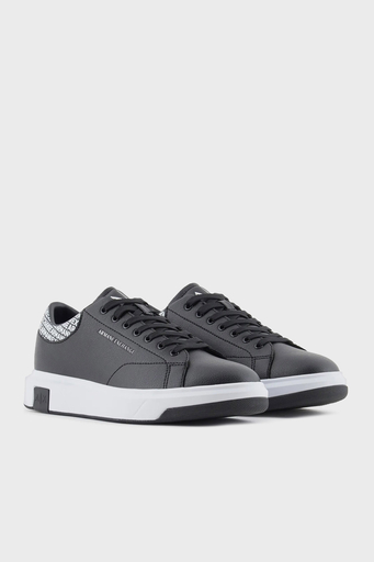 Armani Exchange Logolu Sneaker Erkek Ayakkabı XUX123 XV761 S277 SİYAH-BEYAZ