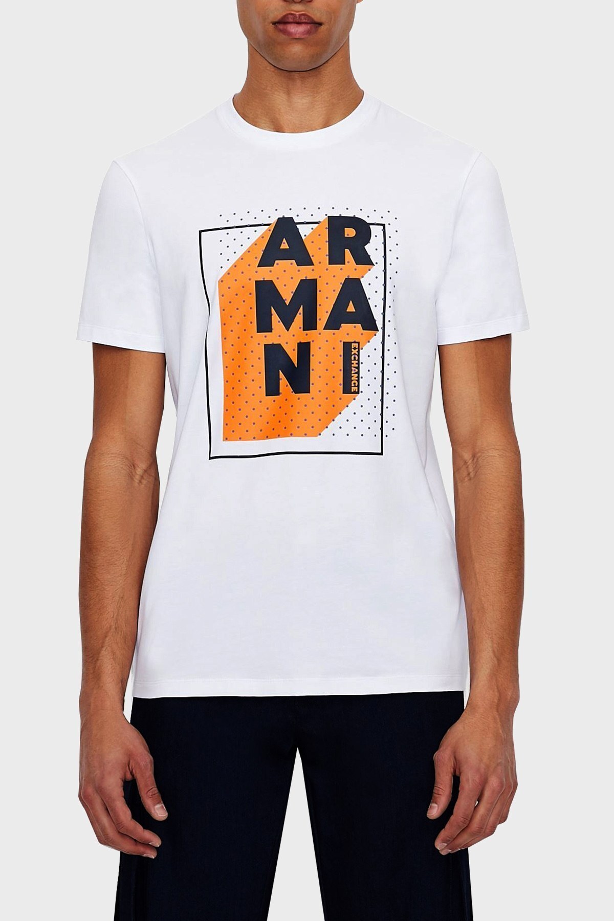 Armani Exchange Pamuklu Baskılı Slim Fit Erkek T Shirt 3KZTNC ZJE6Z 1100 BEYAZ