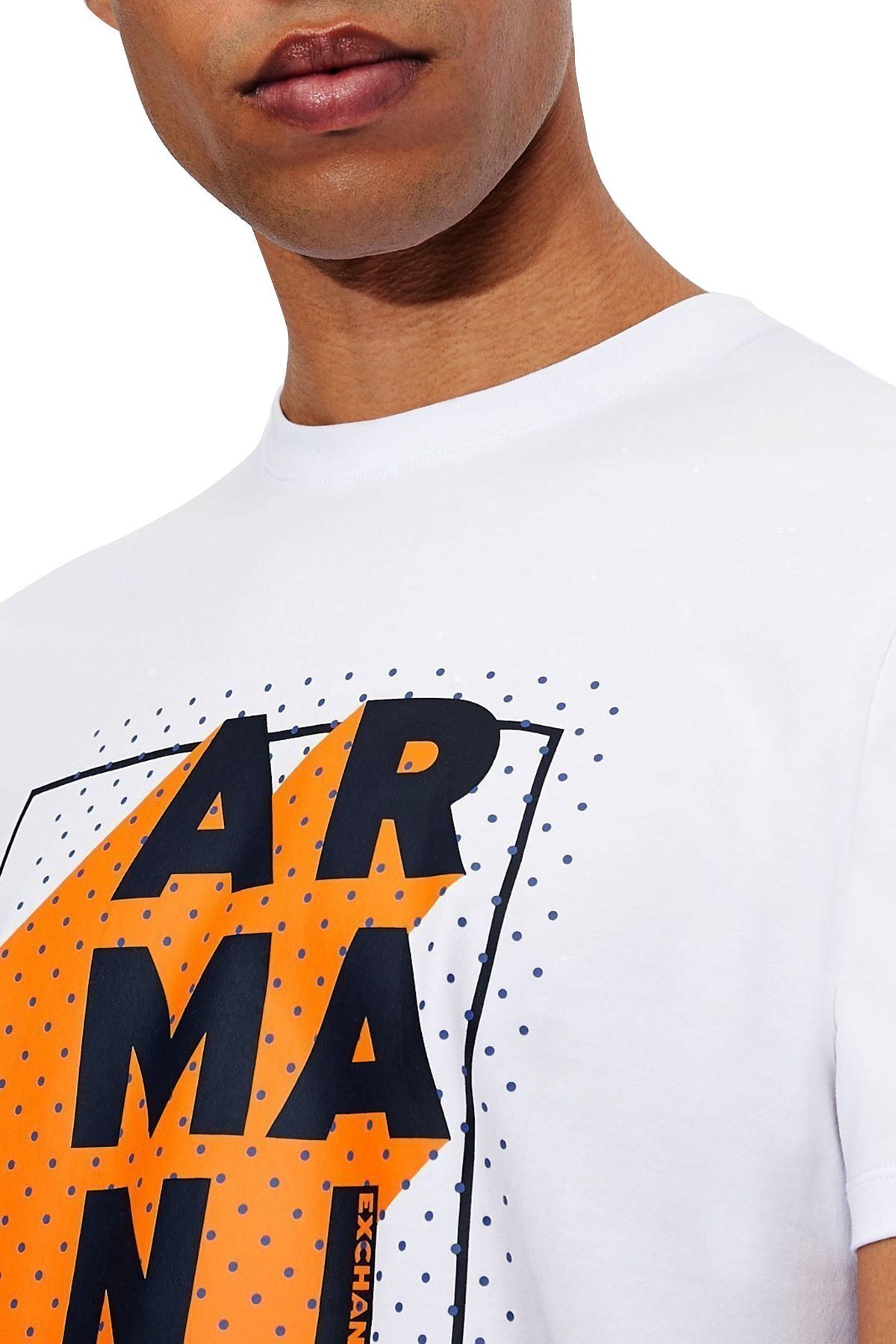 Armani Exchange Pamuklu Baskılı Slim Fit Erkek T Shirt 3KZTNC ZJE6Z 1100 BEYAZ