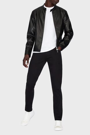 Armani Exchange - Armani Exchange Pamuklu Normal Bel Slim Fit Dar Paça J14 Jeans Erkek Kot Pantolon 8NZJ14 Z1SBZ 1200 SİYAH