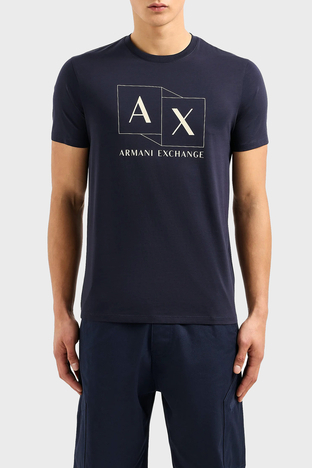 Armani Exchange - Armani Exchange Pamuklu Regular Fit Bisiklet Yaka Erkek T Shirt 3DZTAD ZJ9AZ 15CX LACİVERT