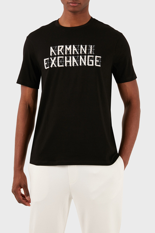 Armani Exchange - Armani Exchange Pamuklu Regular Fit Bisiklet Yaka Erkek T Shirt 3DZTHC ZJH4Z 1200 SİYAH