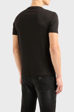 Armani Exchange - Armani Exchange Pamuklu Regular Fit Bisiklet Yaka Erkek T Shirt 3DZTHE ZJH4Z 72AC SİYAH (1)