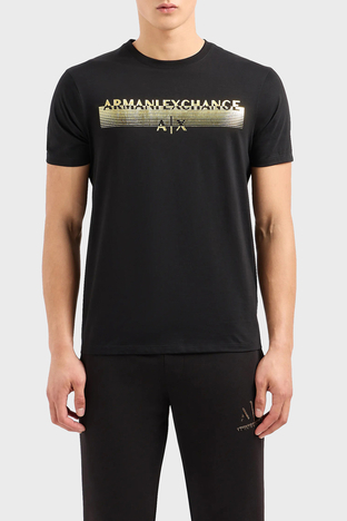 Armani Exchange - Armani Exchange Pamuklu Regular Fit Bisiklet Yaka Erkek T Shirt 3DZTSD ZJ9AZ 1200 SİYAH