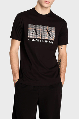 Armani Exchange - Armani Exchange Pamuklu Regular Fit Bisiklet Yaka Erkek T Shirt 6RZTHA ZJBYZ 1200 SİYAH