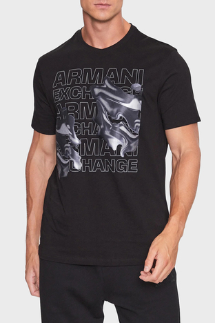 Armani Exchange - Armani Exchange Pamuklu Regular Fit Bisiklet Yaka Erkek T Shirt 6RZTHL ZJ8EZ 1200 SİYAH