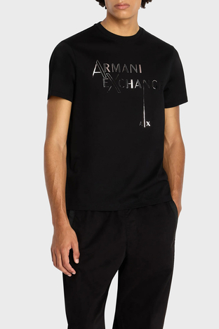 Armani Exchange - Armani Exchange Pamuklu Regular Fit Bisiklet Yaka Erkek T Shirt 6RZTKB ZJ9AZ 1200 SİYAH