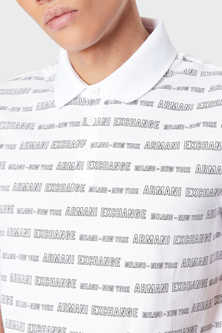Armani Exchange - Armani Exchange Pamuklu Regular Fit Düğmeli T Shirt Erkek Polo 3LZFMW ZJH4Z 41AP BEYAZ (1)