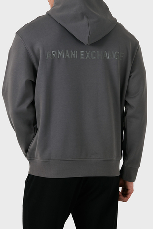 Armani Exchange - Armani Exchange Pamuklu Regular Fit Logolu Kapüşonlu Yaka Erkek Sweat 6DZMLJ ZJ4XZ 19AA GRİ (1)